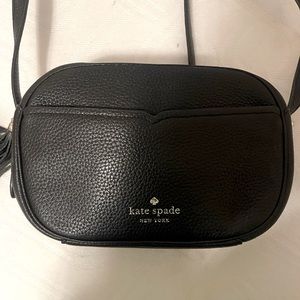 Black Kate Spade Crossbody with fringe zipper